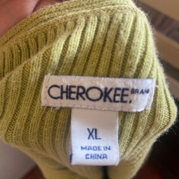 Green lined ribbed sweater / sweatshirt - Picture 4 of 4